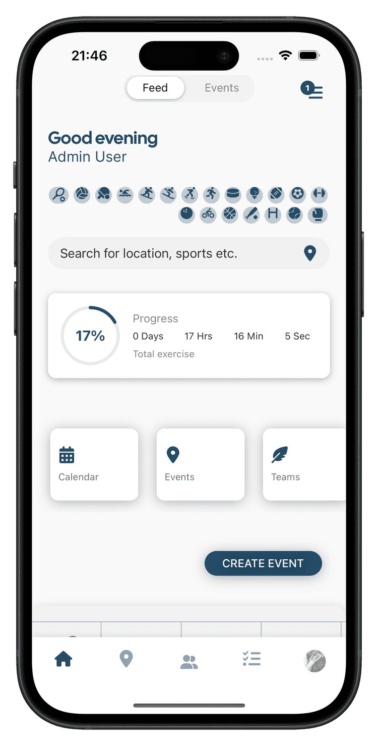 Crewters app screenshot showing sports team management interface
